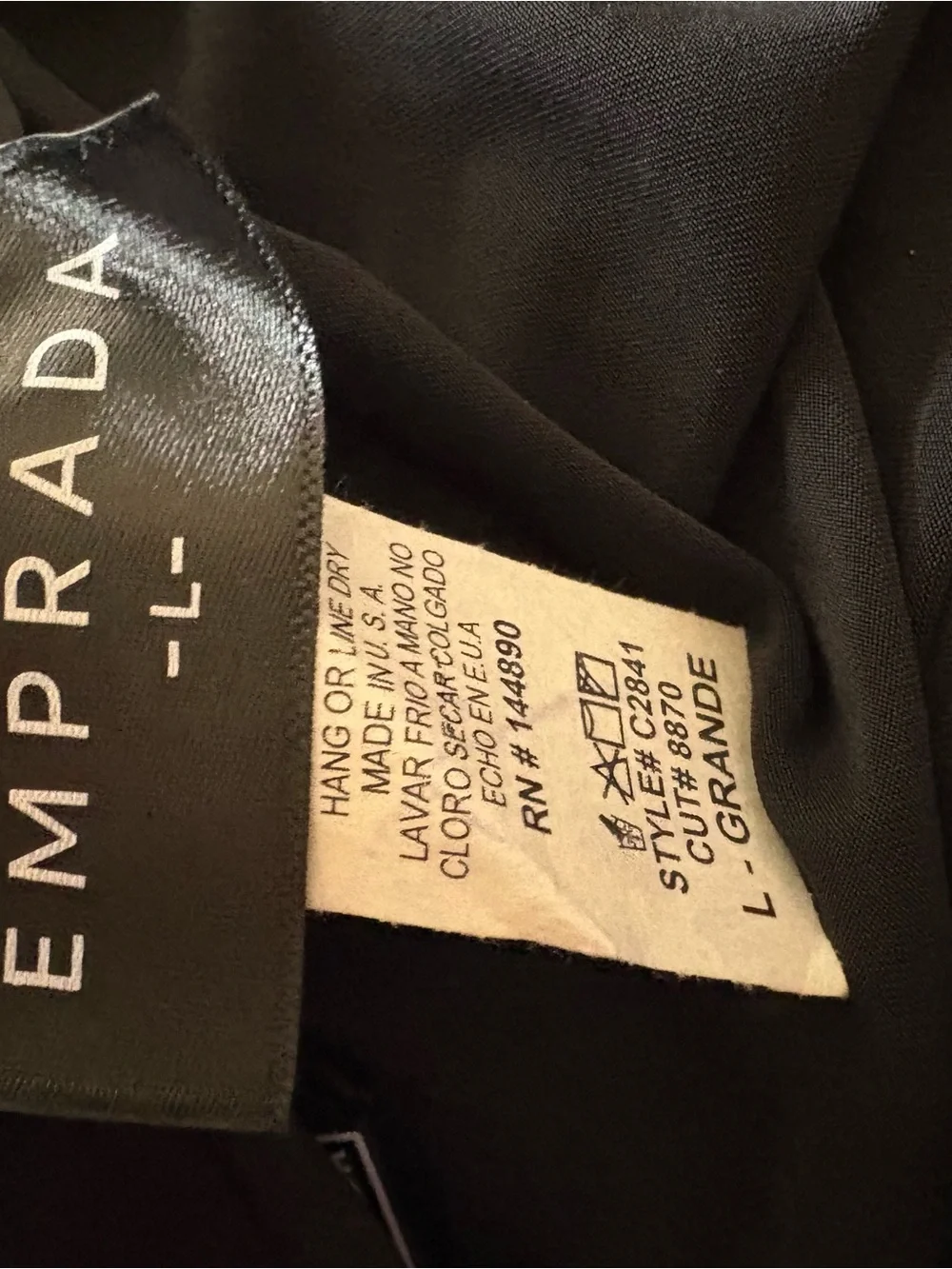 NWT Emprada Black Maxi Long Dress Ruched Twisted Deep V-neck Elegant Women Large - Picture 8 of 10